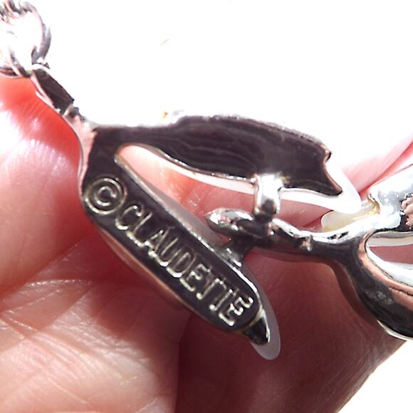 Vintage Frosted Lucite Light Blue Choker Necklace, 1950s, 16" - Picture 8 of 10